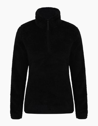 Mountain Warehouse Womens Mountain Warehouse Womens/Ladies Teddy Fleece Quarter Zip Fleece Top - Black - Size: 12