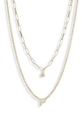 Meshmerise Diamond Initial Charm Necklace in Yellow-P at Nordstrom Rack