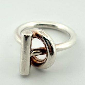 Herm&egrave;s Silver Silver 925 Band Ring (Pre-Owned)