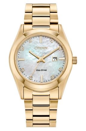 Citizen Sport Luxury Diamond Bracelet Watch, 33mm in Gold-Tone at Nordstrom
