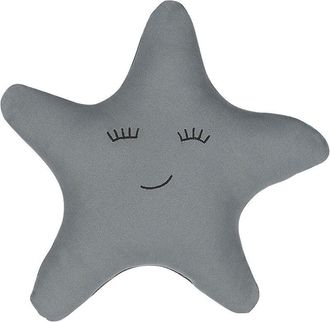 Beliani Coj&iacute;n Para Ni&ntilde;os Almohada En Forma De Estrella De Tela Gris Con Relleno Para Ni&ntilde;os Suave Bhopal
