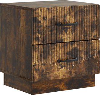 vidaXL Armario De Noche Con Caj&oacute;n Roble Ahumado 43 X 34,5 X 44,5 Cm Vidaxl
