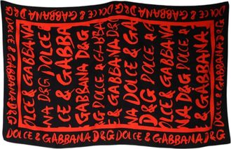 Dolce & Gabbana Logo Print Katoenen Strandlaken - unisex - Handdoeken - Veelkleurig - ONE Size - Katoen - Home