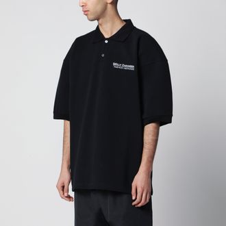 Willy Chavarria Black Fashion Service cotton piqu&eacute; polo shirt