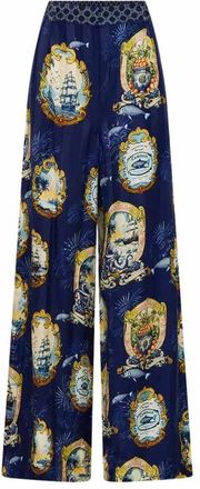 Camilla Wijde broek voor Sint-Antoniusfeest - Dames - Wijde Broeken - Blauw - M - Broeken