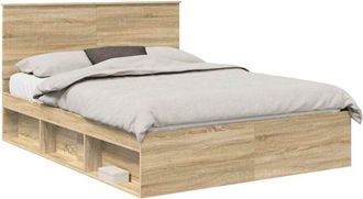 vidaXL Estructura De Cama Con Cabecera Roble Sonoma 150 X 200 Cm Vidaxl