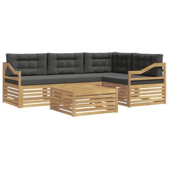 vidaXL Conjunto De Sof&aacute;s De Exterior 5 Pcs Blanco Y Antracita Vidaxl