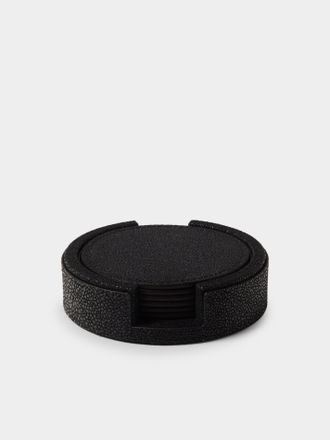 Pinetti Set of 6 Leather Round Coasters