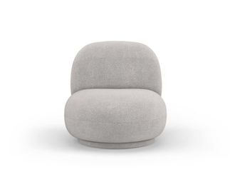 MICADONI Sill&oacute;n giratorio de tejido boucl&eacute; gris claro