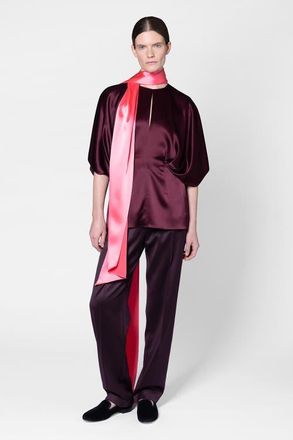Roksanda Ilincic Satin Luma Top With Contrast Scarf in Calliope/peau at Nordstrom, Size 10