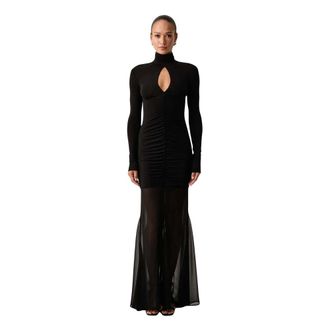 Patrizia Pepe Abito lungo da sera drappeggiato - - Dresses - Donna - Nero - M