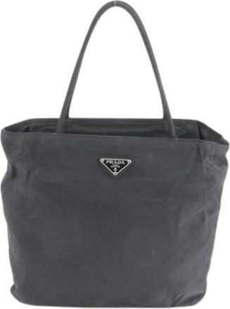 Prada Pre-owned Tote Bags, female, Black, Size: ONE SIZE Pre-owned Nylon Tote Bag