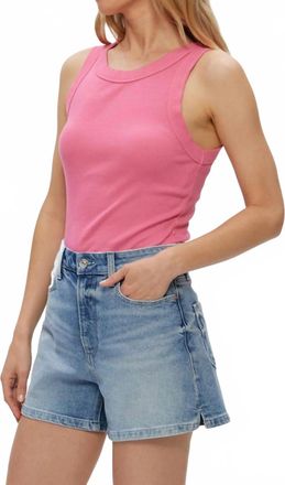 Michael Stars Halley Ribbed Tank Top In Dragonfruit