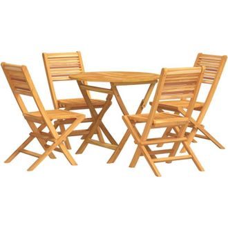 vidaXL Vidaxl - Juego De Comedor Para Jard&iacute;n 5 Piezas Madera Maciza De Teca
