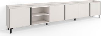 Skraut Home Skraut Home - Mueble Tv, Televisi&oacute;n, Muebles De Sal&oacute;n, Almacenaje, 309x35x61cm, Para Tv Hasta 80, Dise&ntilde;o Industrial, Estilo Moderno, Beige