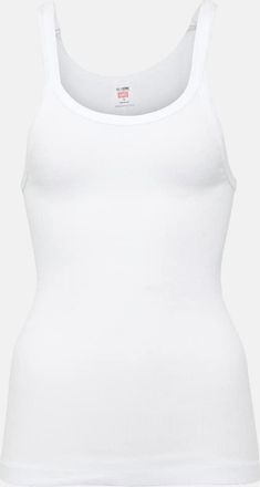 Re/Done Ribbed-knit cotton jersey tank top