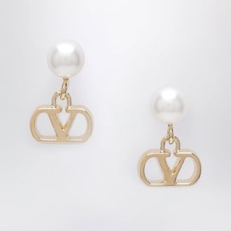 Valentino Garavani Gold-tone VLogo Signature earrings with pearl