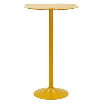 Mauro Ferretti Mesa de bar met&aacute;lica color mostaza &oslash; 60x103 cm