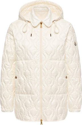 Moncler Moncler Balette Geometric Quilted Mid-length Down Jacket, Women, White, Size: 00
