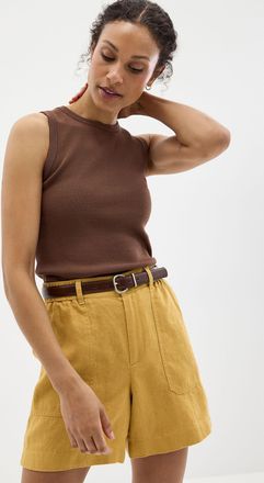 Contemporaine Womens XL pockets pure linen short Fit: Wide leg, high rise