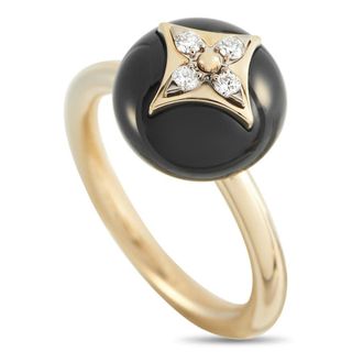 Louis Vuitton Pre-Owned Louis Vuitton 18K Yellow Gold Diamond Star Blossom Ring LV22 052026