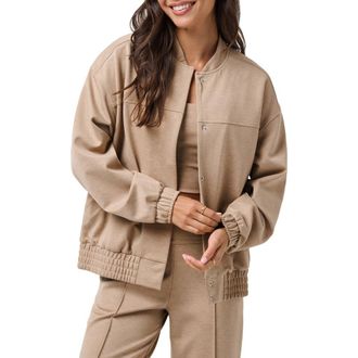 Travis Mathew Friday Ponte Bomber Jacket in Heather Portabella at Nordstrom Rack, Size Medium