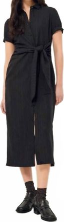 Sessun Christiana Stripes Midi Dress In Black Tan