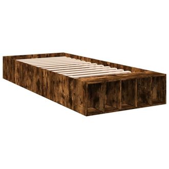 Berkfield Home Modern Bed Frame without Mattress Smoked Oak 90x190 cm Single in Brown