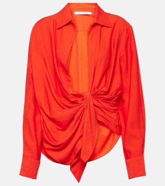 Jacquemus La Chemise Bahia gathered shirt