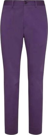 Ferragamo Mens Cotton Twill Trousers Pants In Purple