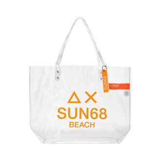 Sun 68 Tassen, Dames, Wit, ONE Size, Transparante Strandtas met Logo
