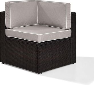 Crosley Furniture Palm Harbor Outdoor Wicker Corner Chair Gray/Brown