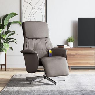 vidaXL Vidaxl - Sill&oacute;n Reclinable De Masaje Con Reposapi&eacute;s Tela Gris Taupe