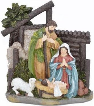 Trade Shop Trade Shop - Presepe Nativit&agrave; In Resina Scenario Sacra Famiglia Decorazioni Natalizie