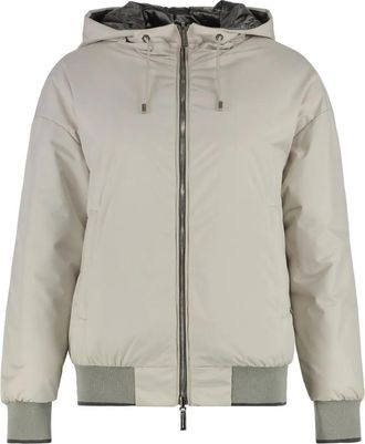 Moorer Bomber Becka con cappuccio - Toni neutri