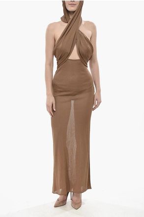 Saint Laurent Viscose Sleeveless Dress with Hood size Xs