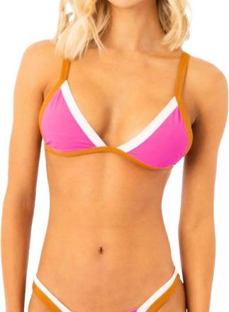 Maaji Rewind Triangle Bikini Top In Radiant Pink