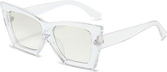 Generic Large Frame Outdoor Men Sunglasses Commuter Women Vacation Party Sun Glasses(Clear)