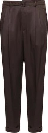 Saint Laurent Slim-fit Trousers, male, Brown, Size: S Slim-fit Pants in Silk