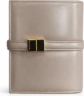 Marni Prisma Billfold Leather Wallet - Cork Beige