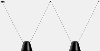 Leds - C4 Leds-c4 - Attic - Decorative Hanging Ceiling Pendant Matt Black 2x E27 / 75cm x 200cm