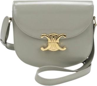 Celine Pre-owned Vintage Schoudertas - Dames - Vintage Schoudertas - Grijs - ONE Size - Leer - Vintage