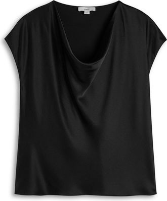 Vince Cowl-neck Silk Blouse - Black - S (UK8-10 / S)