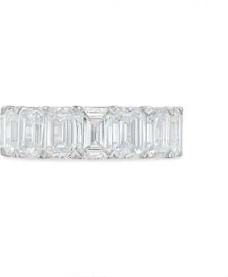 Diana M. Jewels Platinum lab grown emerald cut diamond eternity band weighing 11.10 cts tw