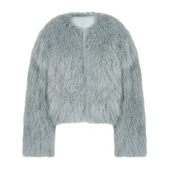 Halfboy Faux Fur & Shearling Jackets, female, Gray, Size: S Mongolia Bomber