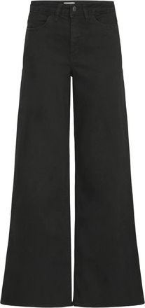 Ichi Wijde Pijp Zwarte Jeans - Dames - Loose Fit Jeans - Zwart - W27 L34 - Jeans