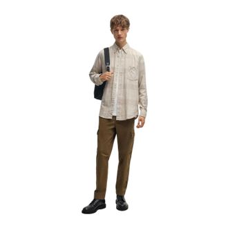 HUGO BOSS Herenoverhemd Rickert_M, reguliere pasvorm, met knopen (Licht Beige)