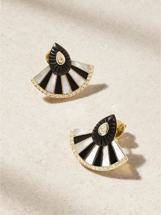 L'atelier Nawbar Orecchini In Oro 18 Carati Con Pietre Bond Street Fan Mini