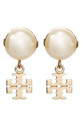 Tory Burch Moondance Faux Pearl Drop Earrings in Tory Silver/cream at Nordstrom