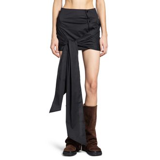 The Attico Cotton Poplin Stretch Mini Skirt